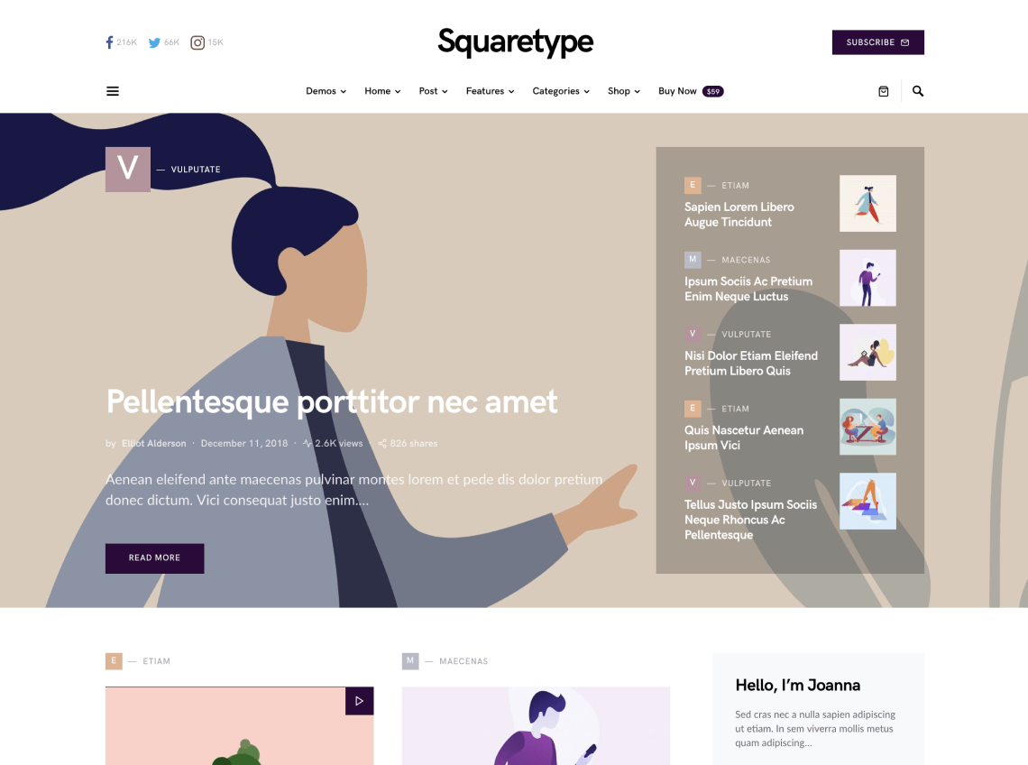 Squaretype - Modern News Blog & Magazine WordPress Theme