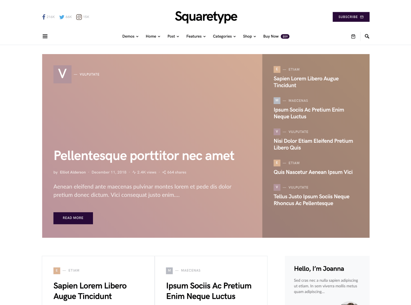 Squaretype - Modern News Blog & Magazine WordPress Theme